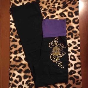 NWOT Women's Yoga Pants LA Lakers Bling Size Med